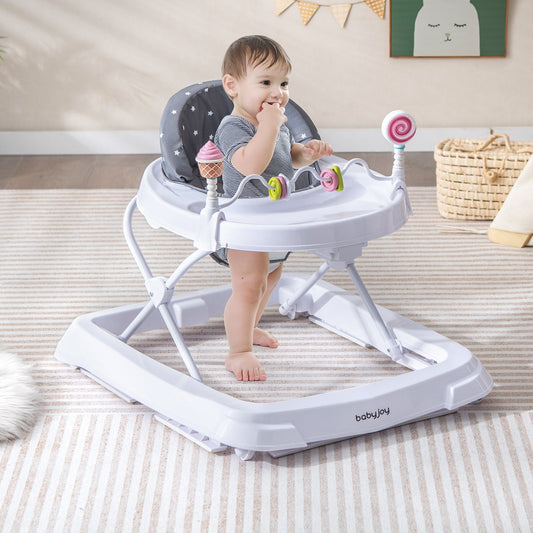 Foldable Baby Activity Walker with Adjustable Height and Detachable Seat Cushion - Tampa Home & Garden Store