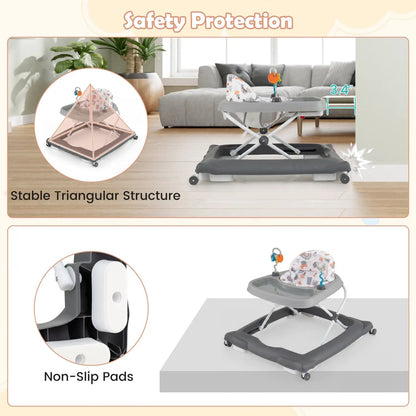 Foldable Baby Walker Removable Seat and Height