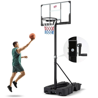 DirectDeals foldable basketball hoop with clear PC backboard and black steel post 7.54–10 ft stepless on Tampa Home & Garden Store