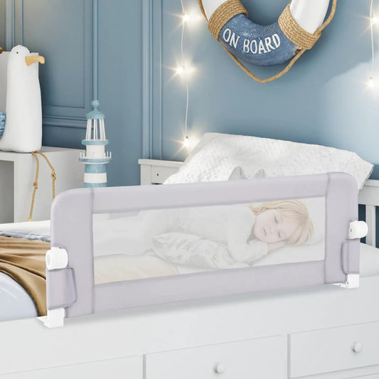 Bed rail, foldable with swing-down design in light gray for toddler bed on Tampa Home & Garden Store