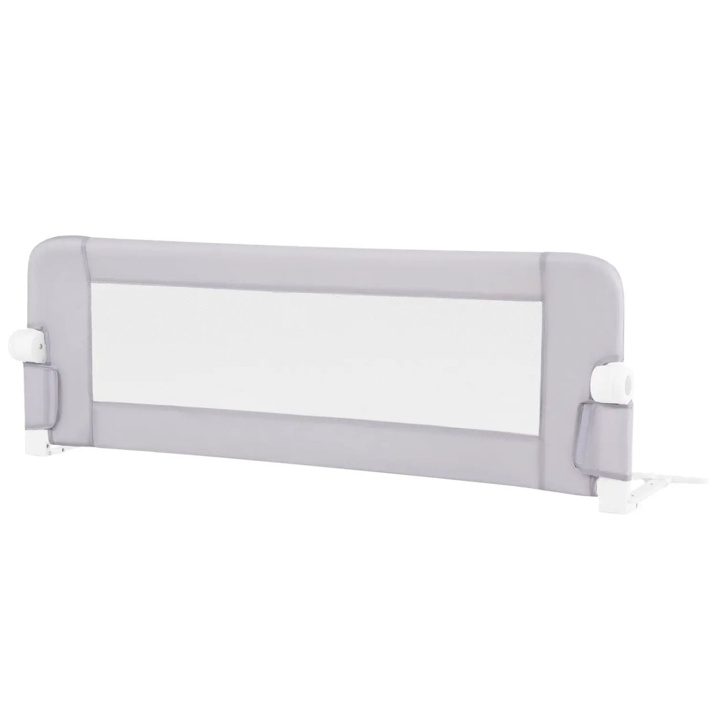 Foldable Bed Rail with Swing Down Design Gray