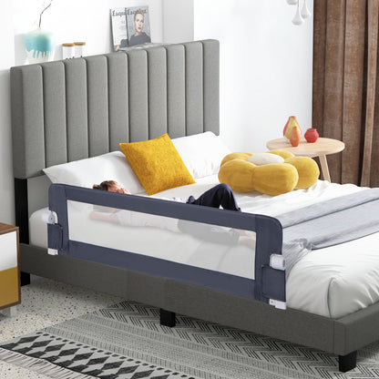 60-Inch Foldable Bed Rail Swing Down Baby Bed Guard Rail with Adjustable Safety Strap