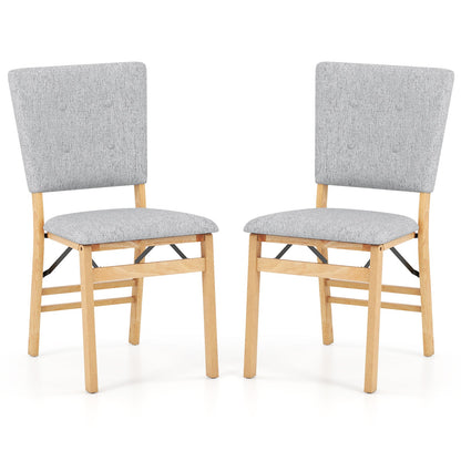 Foldable Dining Chair Set of 2 Armless Kitchen Chair with Padded Seat and Tilt Backrest