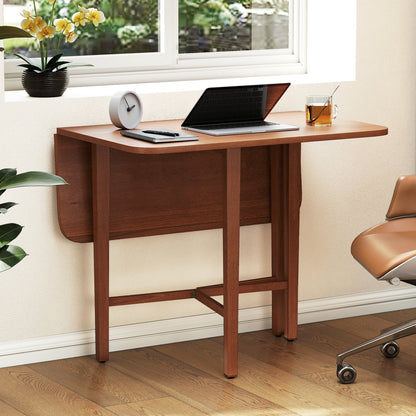 Foldable Dining Table for 2-4 People with Rubber Wood Legs for Small Space