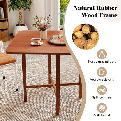 Foldable Dining Table for 2-4 People with Rubber Wood Legs for Small Space