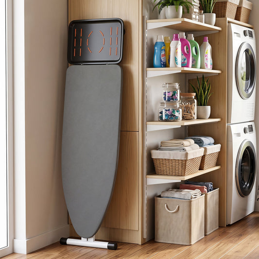 Full-size foldable ironing board by DirectDeals with 7 adjustable heights, grey cover in laundry on Tampa Home & Garden Store