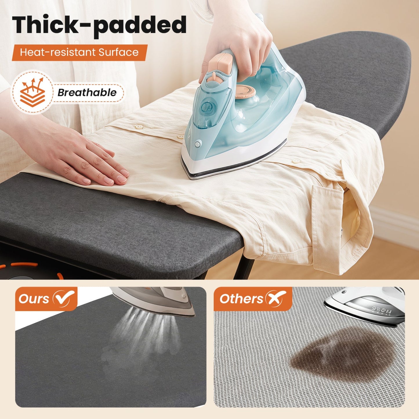 Full-size folding ironing board with collapsible iron rest DirectDeals on Tampa Home & Garden Store
