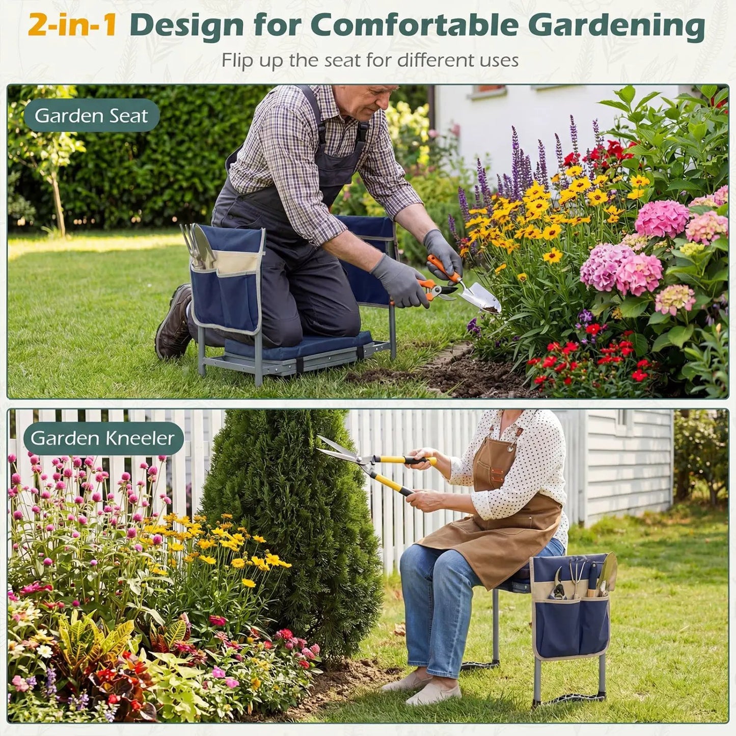 Foldable Garden Kneeler and Seat For Seniors