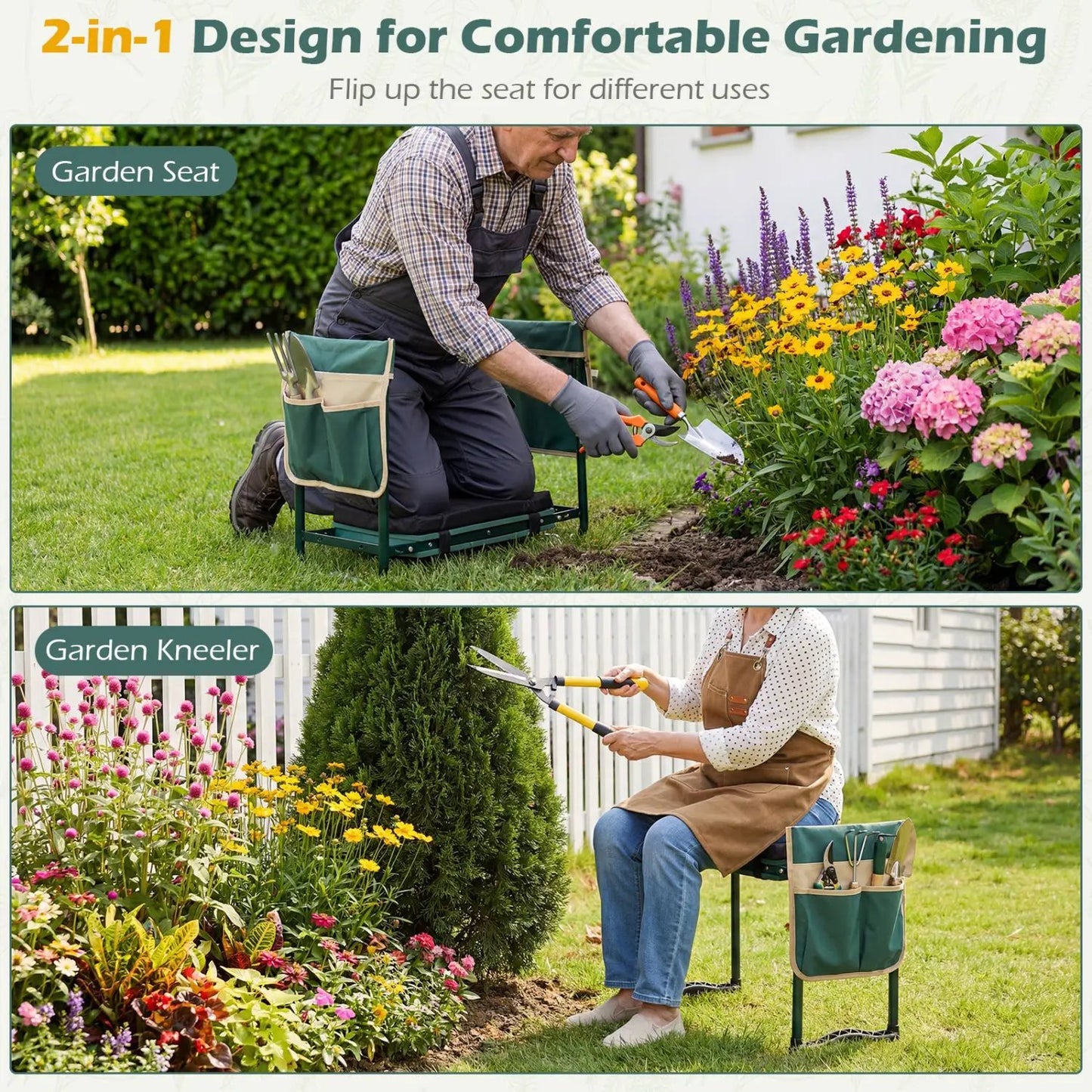 Foldable Garden Kneeler and Seat For Seniors