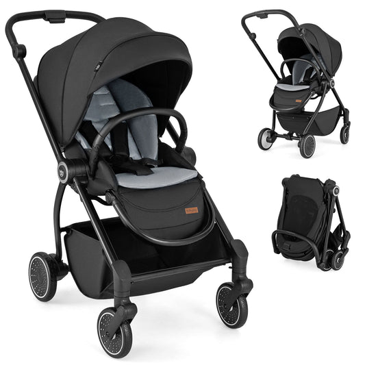 Foldable Infant Pram Stroller with Reversible Seat Reclining Backrest - Tampa Home & Garden Store