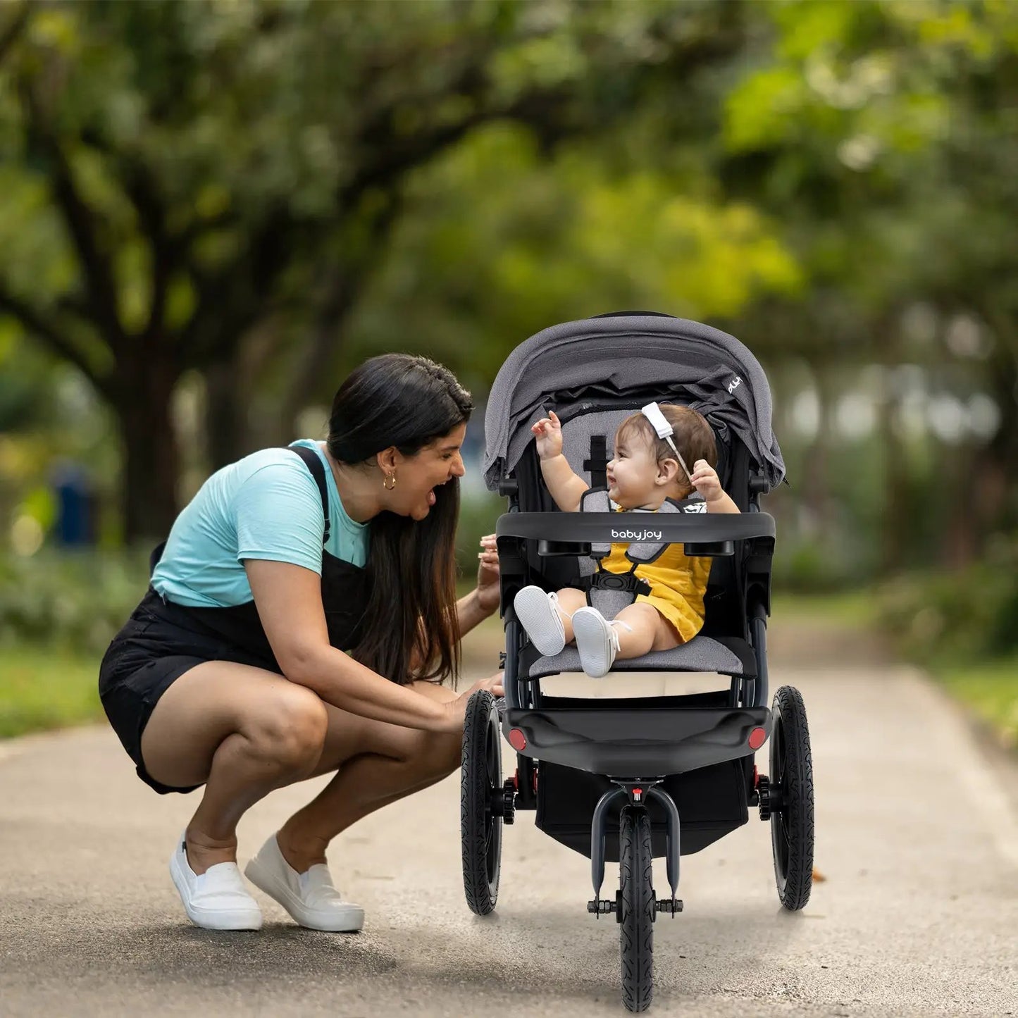 Foldable Jogging Stroller with Detachable Tray