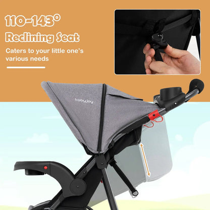 Foldable Jogging Stroller with Detachable Tray