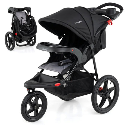 Foldable Jogging Stroller with Detachable Tray