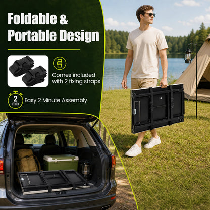 DirectDeals Foldable Black Outdoor Cook Station with removable shelves and included straps on Tampa Home & Garden Store