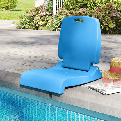 Silla plegable de piscina para exterior con asa y respaldo - Azul