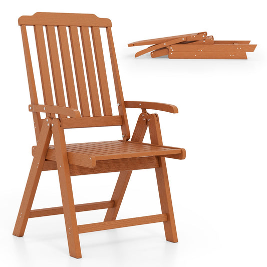 Foldable Patio Chair All-Weather HDPE Outdoor Dining Chair with Armrest - Tampa Home & Garden Store
