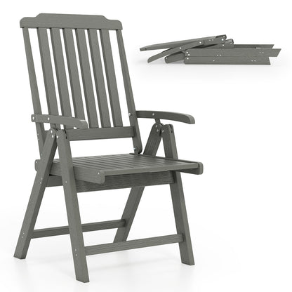 Foldable Patio Chair All-Weather HDPE Outdoor Dining Chair with Armrest