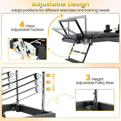 Foldable Pilates Reformer for Home Gym Equipment