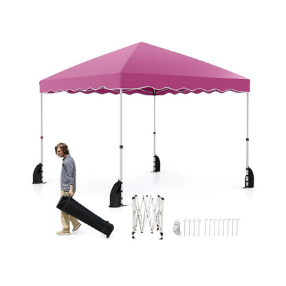 GemGear foldable 10x10 pop-up canopy tent with wheeled bag, pink canopy on Tampa Home & Garden Store