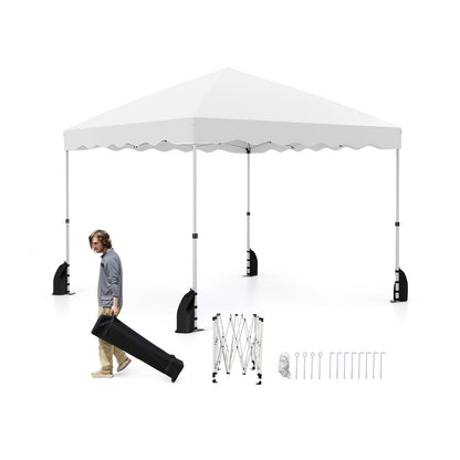 GemGear foldable 10x10 ft pop-up canopy tent with wheeled bag white on Tampa Home & Garden Store