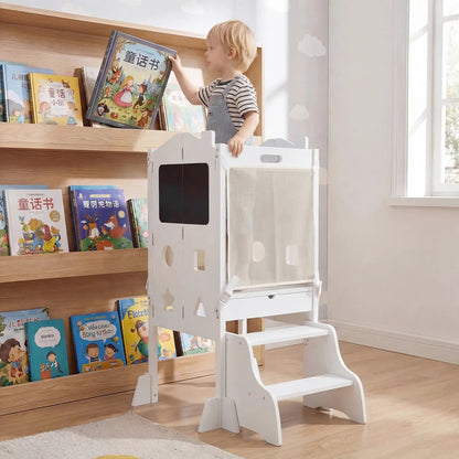 Foldable Toddler Step Stool with Chalkboards