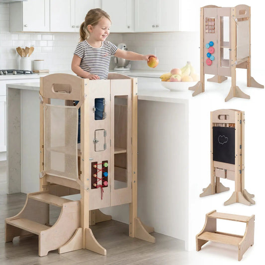 Foldable wooden toddler step stool and kitchen standing tower by DirectDeals on Tampa Home & Garden Store