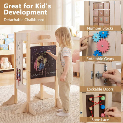 Foldable Toddler Step Stool Wooden Kitchen Tower
