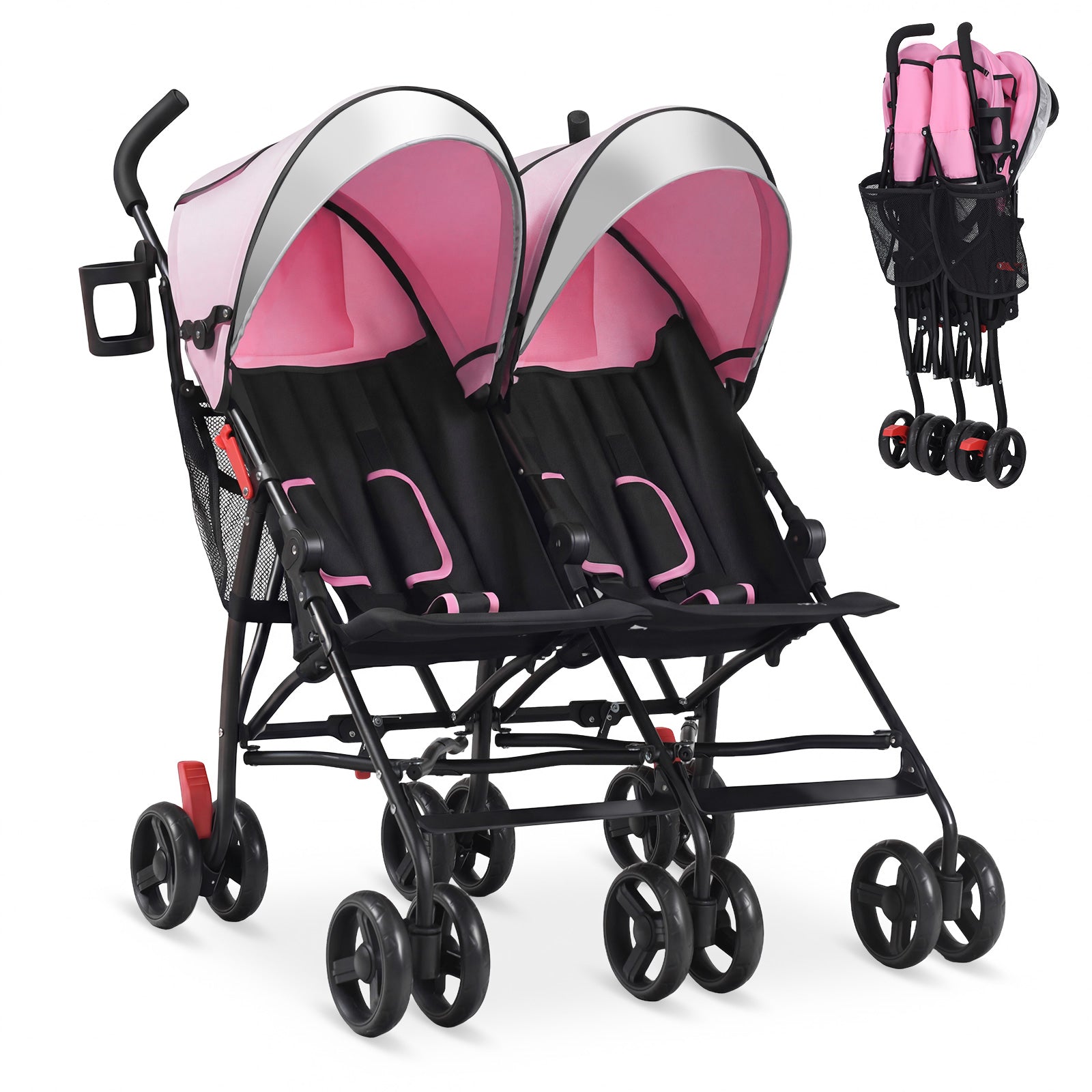 Foldable Twin Baby Double Stroller Ultralight Umbrella Kids Stroller - Tampa Home & Garden Store