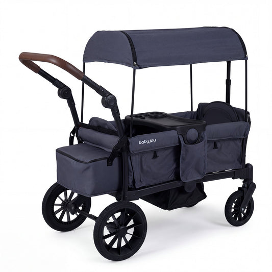 Foldable Wagon Stroller for 2 Kids Double Seater Toddler Stroller with Removable Canopy - Tampa Home & Garden Store