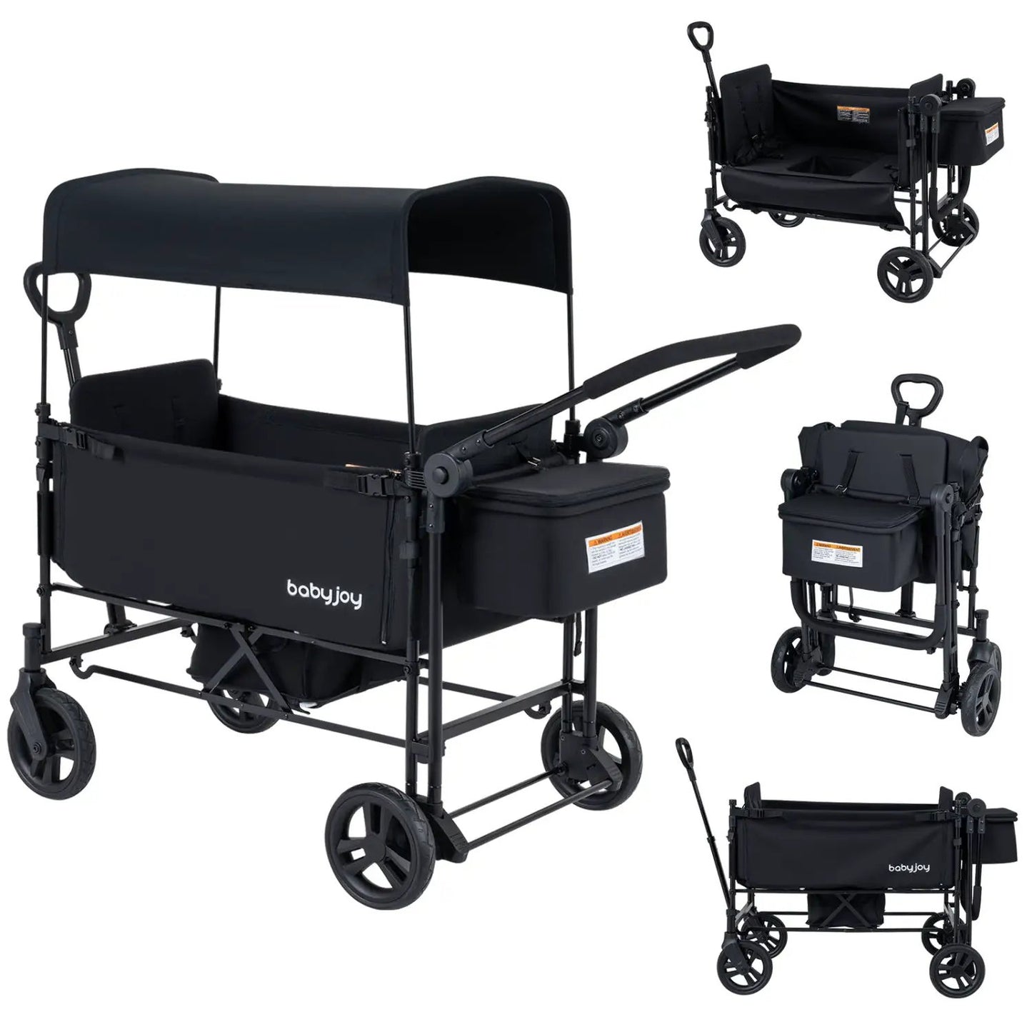 Foldable Wagon Stroller for 2 Kids with Canopy