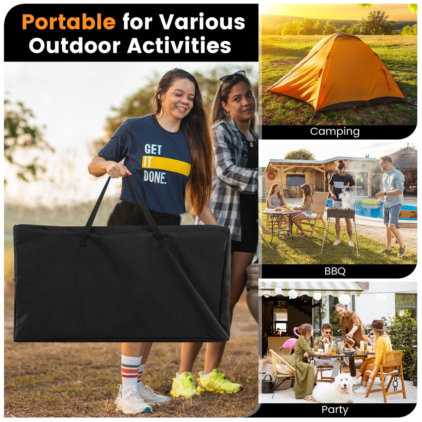 Folding Portable Outdoor Cook Station with Heat-Resistant Aluminum Tabletop - Tampa Home & Garden Store