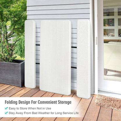 Folding White HDPE Picnic Table with 2 Benches Outdoor Patio Furniture Set - Tampa Home & Garden Store