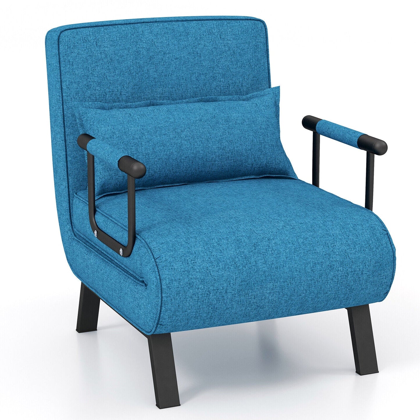 Sillón reclinable convertible 6 posiciones con almohada y sofá cama - Azul
