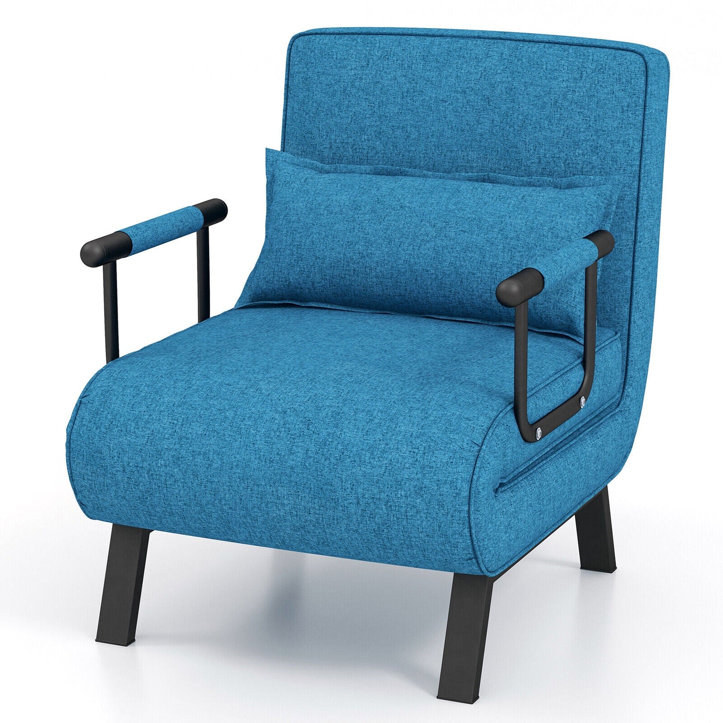 Sillón reclinable convertible 6 posiciones con almohada y sofá cama - Azul