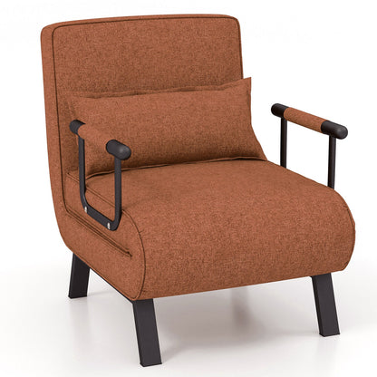 Sillón reclinable convertible 6 posiciones con almohada y sofá cama - Azul