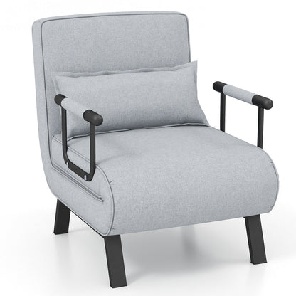Sillón reclinable convertible 6 posiciones con almohada y sofá cama - Azul