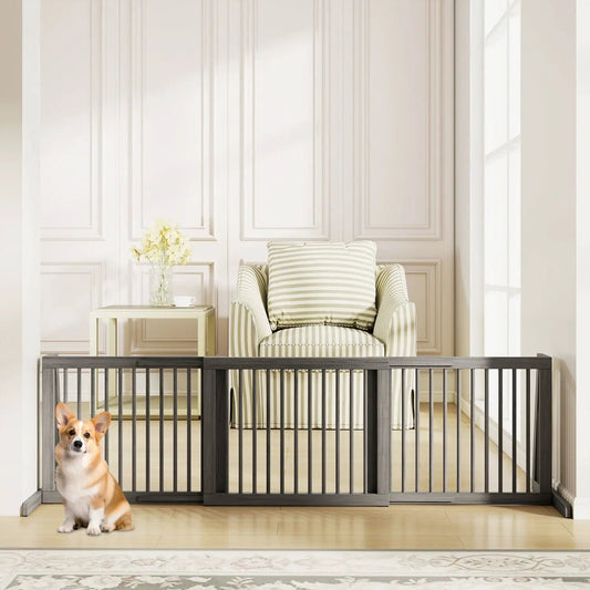 DirectDeals 3-panel wood pet gate, dark espresso, foldable gate for pets on Tampa Home & Garden Store
