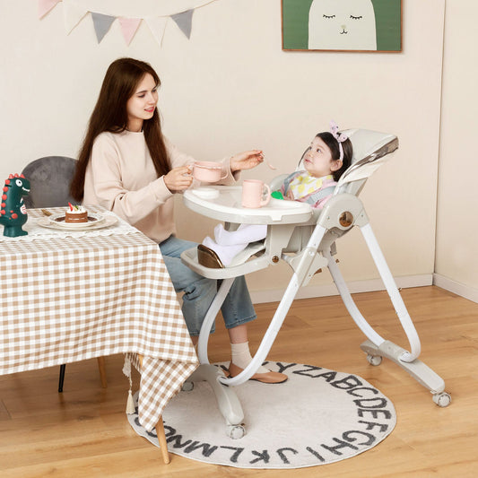 Folding Baby Dining High Chair with Adjustable Height and Recline - Tampa Home & Garden Store