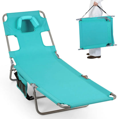 Folding Beach Lounge Chair with Adjustable Back