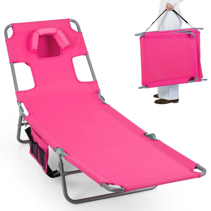 Folding Beach Lounge Chair with Adjustable Back