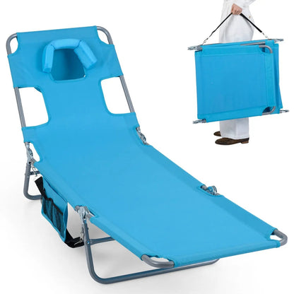 Folding Beach Lounge Chair with Adjustable Back