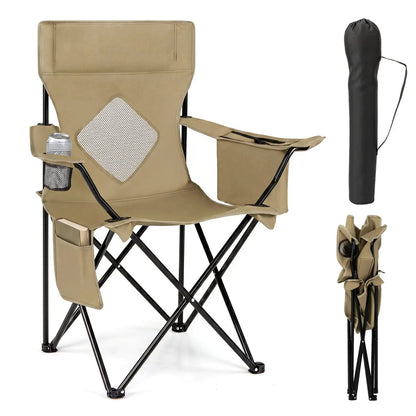Folding Camping Chair With Mesh Back Carrying Bag