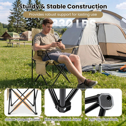 Folding Camping Chair With Mesh Back Carrying Bag