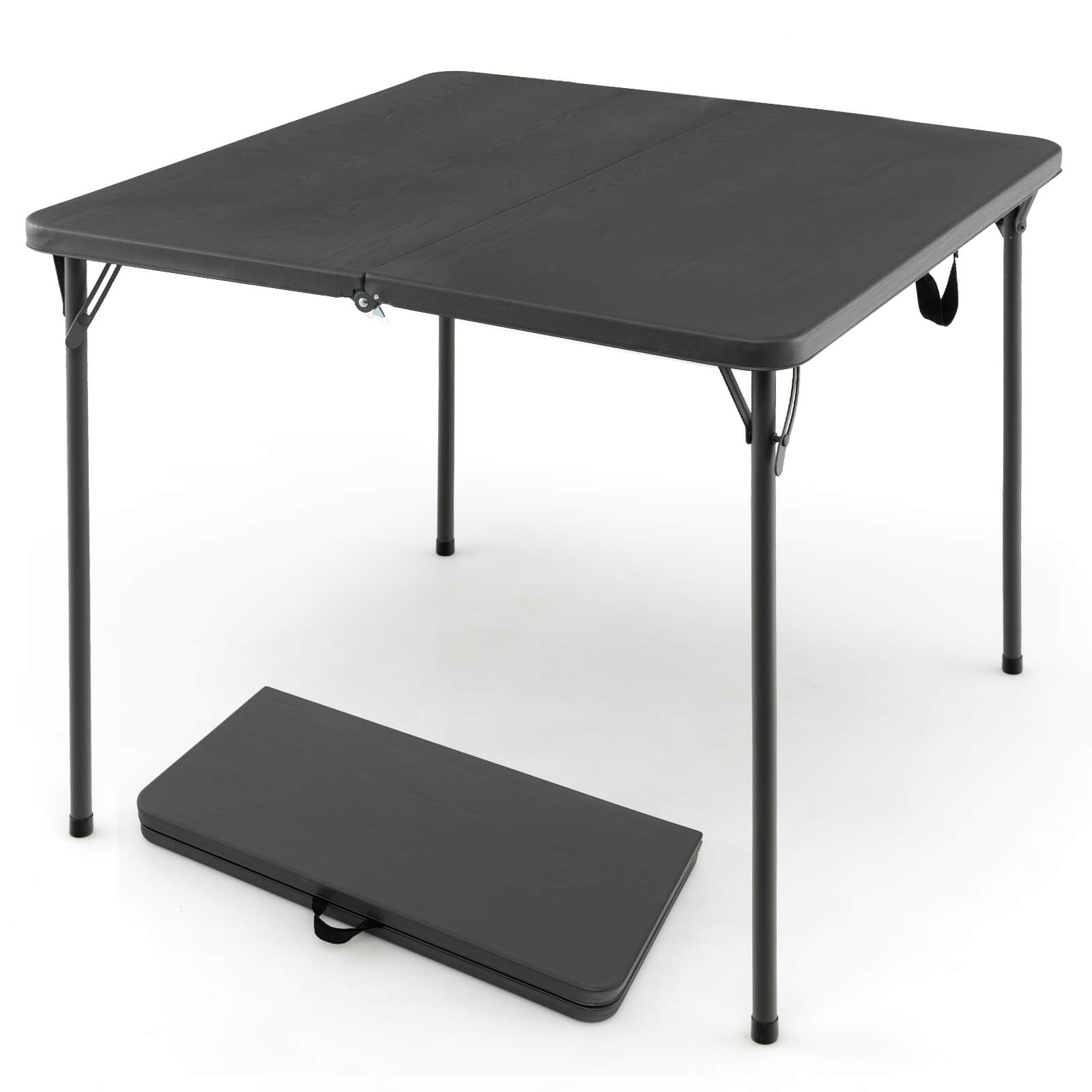 GemGear folding camping table with all-weather HDPE top and rustproof steel frame gray on Tampa Home & Garden Store