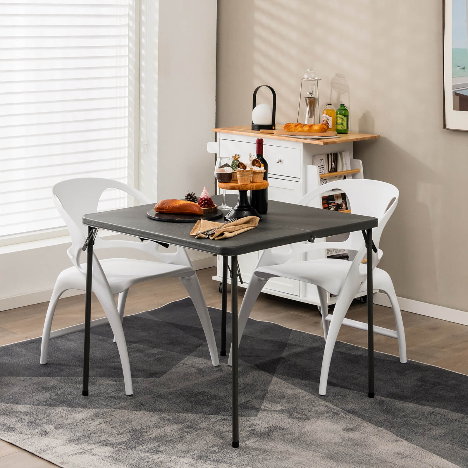 Folding Camping Table by GemGear with all-weather HDPE tabletop and rustproof steel frame on Tampa Home & Garden Store
