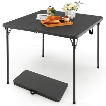 GemGear folding camping table with charcoal HDPE top and rustproof steel frame on Tampa Home & Garden Store