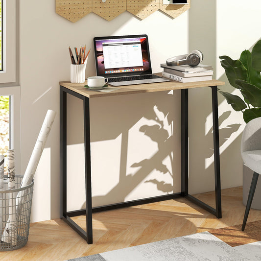 31 Inch Space-saving Folding Computer Desk for Home Office-Natural - Tampa Home & Garden Store