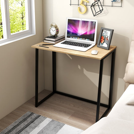 31 Inch Space-saving Folding Computer Desk for Home Office-Natural - Tampa Home & Garden Store