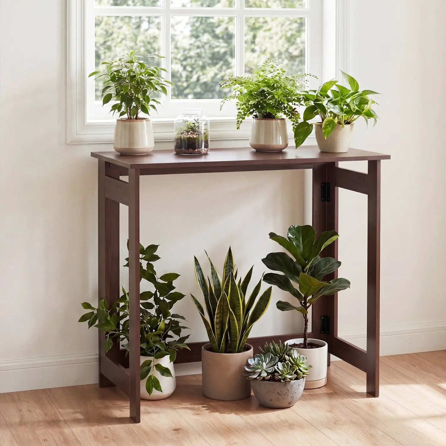 Folding Console Table with Space Saving Design