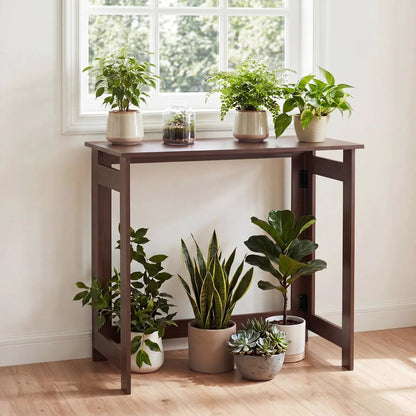 Folding Console Table with Space Saving Design